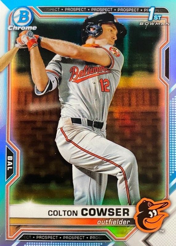 Colton Cowser 2021 Bowman Draft #BDC-166 Chrome - Sky Blue Refractor (1st) SGC 10