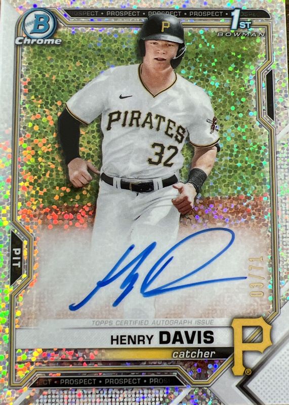 Henry Davis 2021 Bowman Draft #CDA-HD Chrome DP Auto - Sparkle Refractor /71 (1st) SGC 9.5