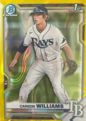 2021 Bowman Draft #BDC-180 Chrome - Yellow Lava Refractor /75 (1st)