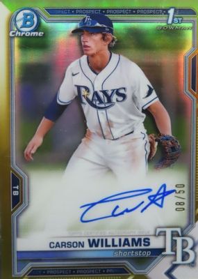 Carson Williams 2021 Bowman Draft #CDA-CW Chrome DP Auto