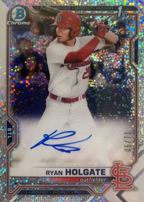 Ryan Holgate 2021 Bowman Draft #CDA-RH Chrome DP Auto - Sparkle Refractor /71 (1st) Rookie PSA 10