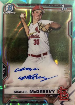 2021 Bowman Draft #CDA-MMCG Chrome DP Auto - Aqua Lava Refractor /199 (1st)
