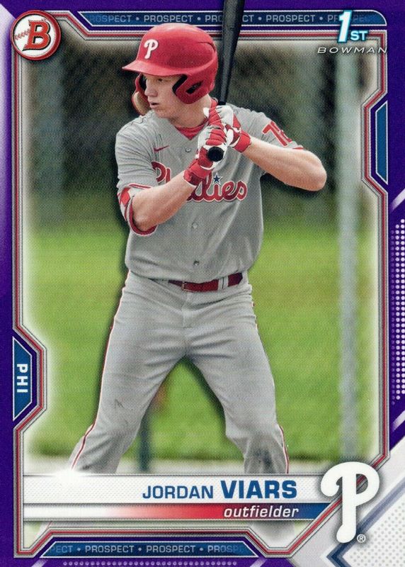 Jordan Viars 2021 Bowman Draft #BD-132 Purple /250 (1st) RAW