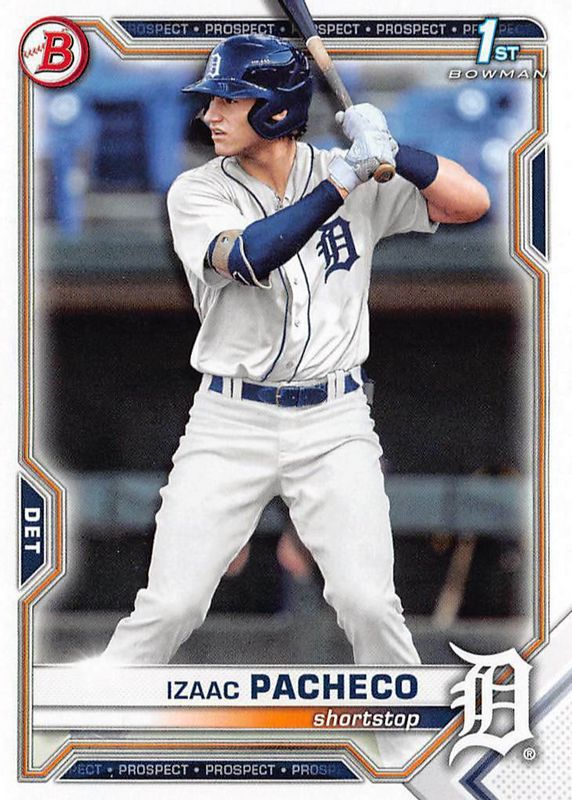 Izaac Pacheco 2021 Bowman Draft #BD-46 Base (1st) PSA 10