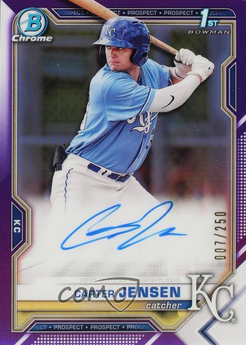 Carter Jensen 2021 Bowman Draft #CDA-CJ Chrome DP Auto - Purple