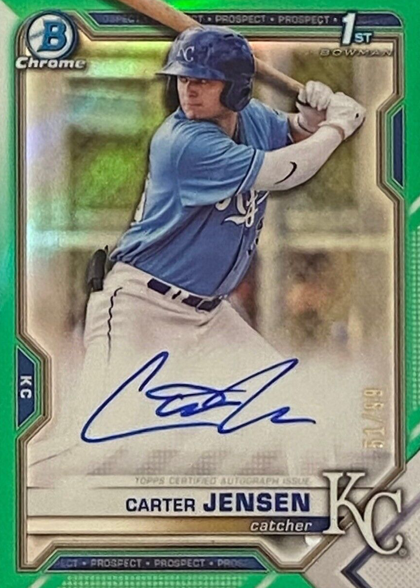 Carter Jensen 2021 Bowman Draft #CDA-CJ Chrome DP Auto - Green