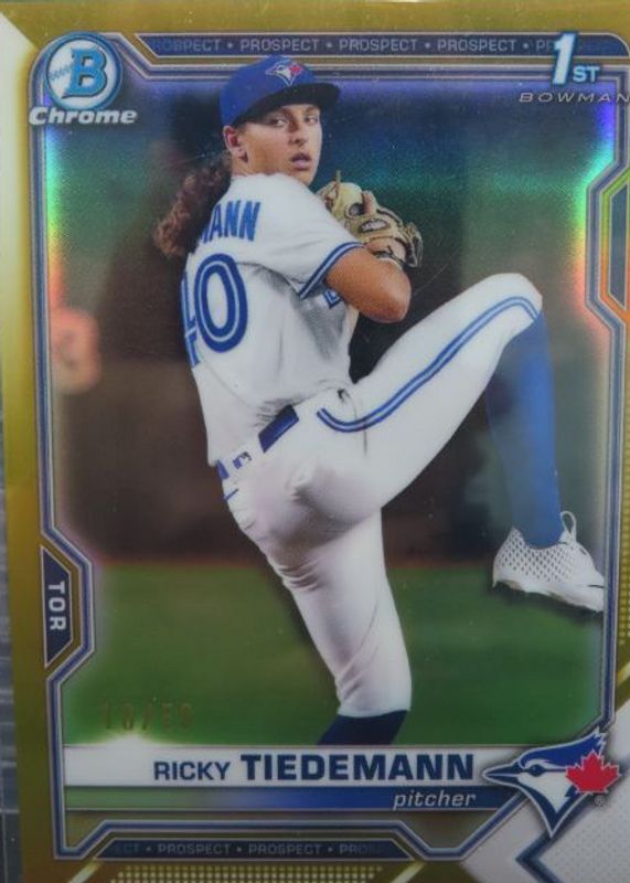 Ricky Tiedemann 2021 Bowman Draft #BDC-89 Chrome - Gold Refractor /50 (1st) PSA 10