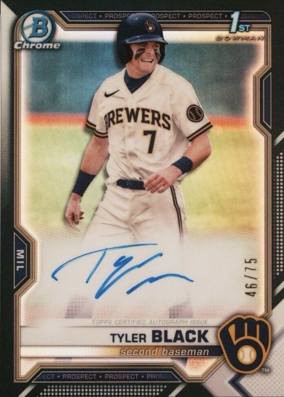 2021 Bowman Draft #CDA-TB Chrome DP Auto - Black Refractor /75 (1st)