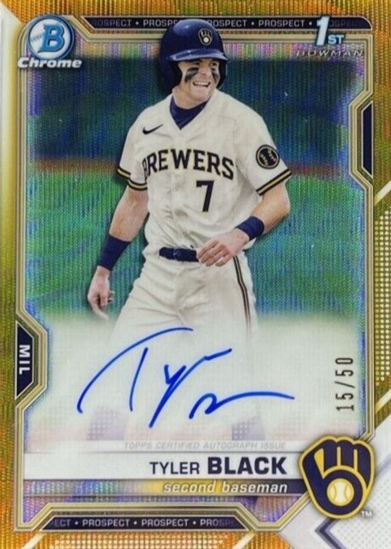 2021 Bowman Draft #CDA-TB Chrome DP Auto - Gold Wave Refractor /50 (1st)