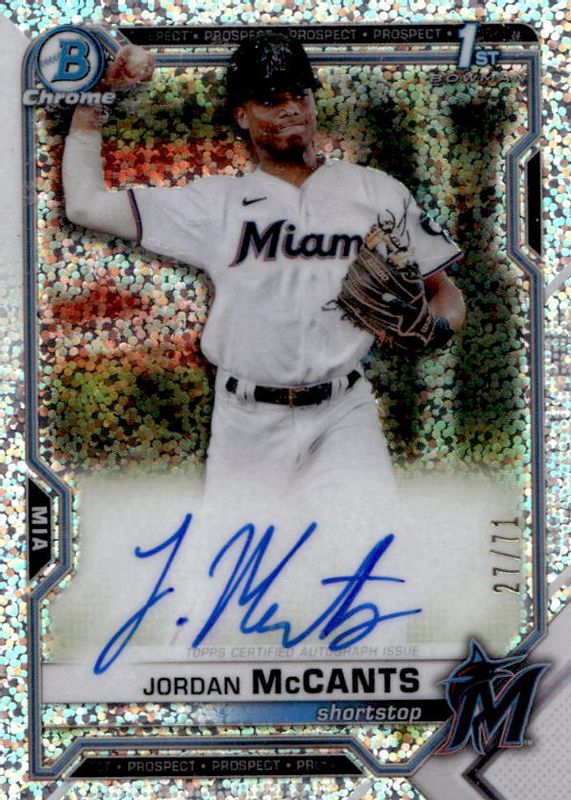 Jordan McCants 2021 Bowman Draft #CDA-JMC Chrome DP Auto - Sparkle Refractor /71 (1st) PSA 10