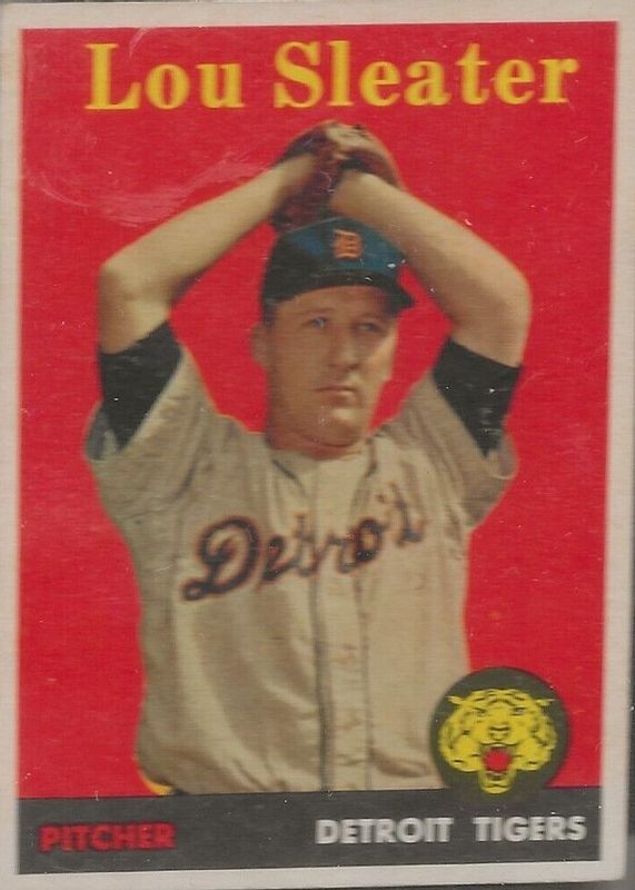 Lou Sleater 1958 Topps #46 Yellow Name PSA 7