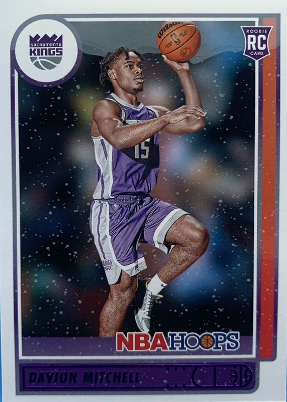 Davion Mitchell 2021 Hoops #228 Purple Winter Rookie RAW