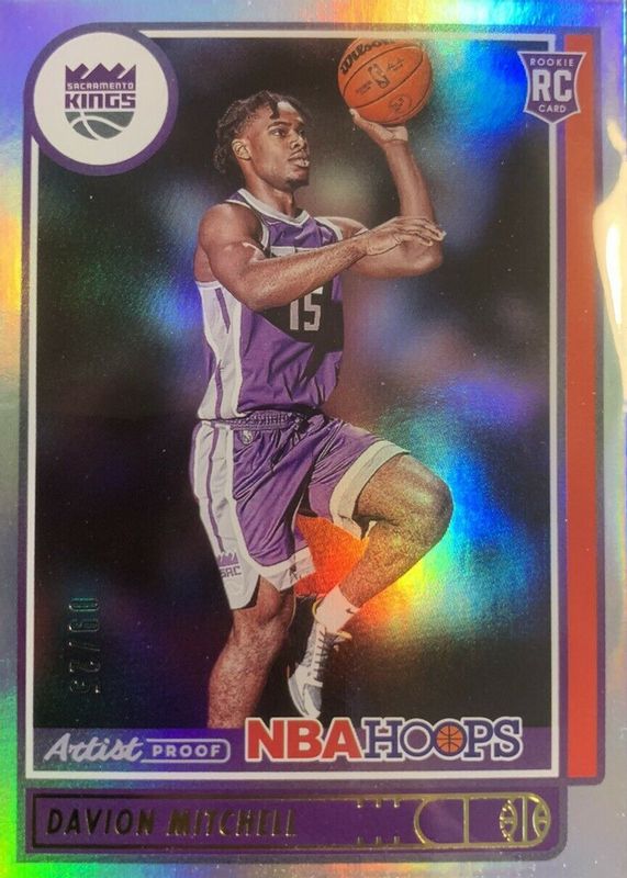 Davion Mitchell 2021 Hoops #228 Artist Proof /25 Rookie RAW