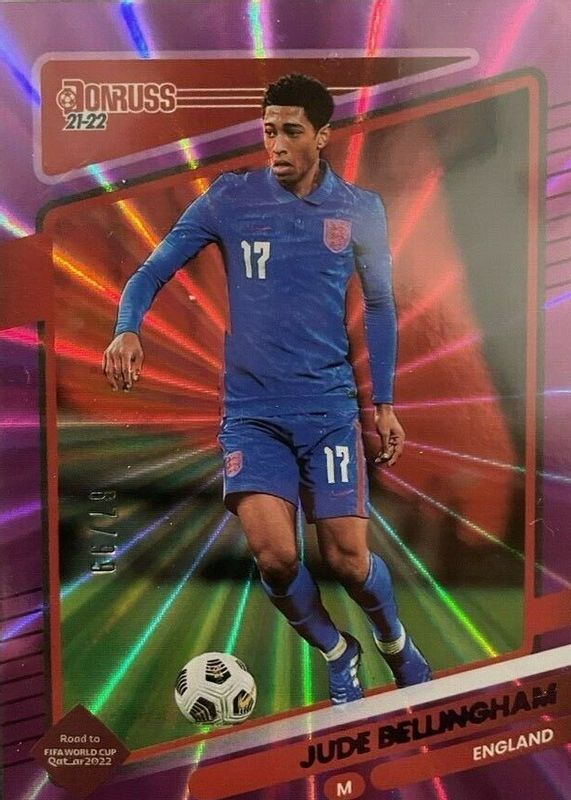 Jude Bellingham 2021 Donruss #48 Holo Purple Laser /99 RAW