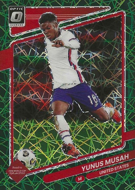 Yunus Musah 2021 Donruss #161 Optic - Green Velocity RAW