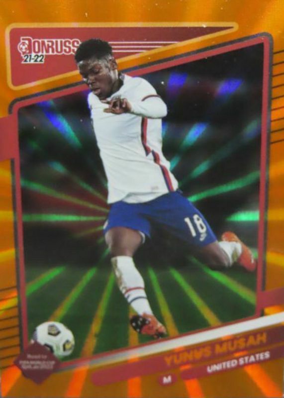 Yunus Musah 2021 Donruss #161 Holo Orange Laser RAW