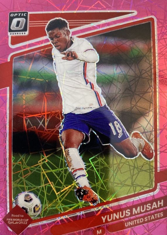 Yunus Musah 2021 Donruss #161 Optic - Pink Velocity /25 RAW