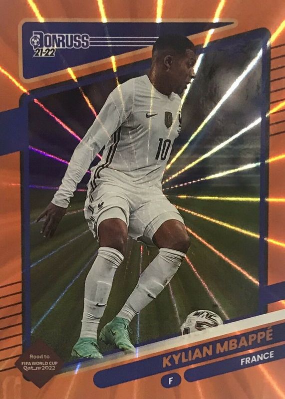 Kylian Mbappe 2021 Donruss #60 Holo Orange Laser PSA 10