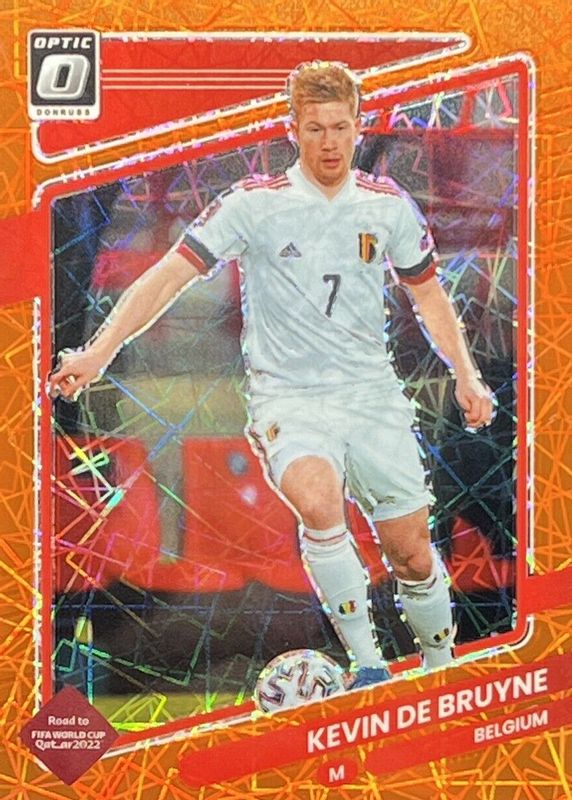 Kevin De Bruyne 2021 Donruss #11 Optic - Orange Velocity /49 RAW