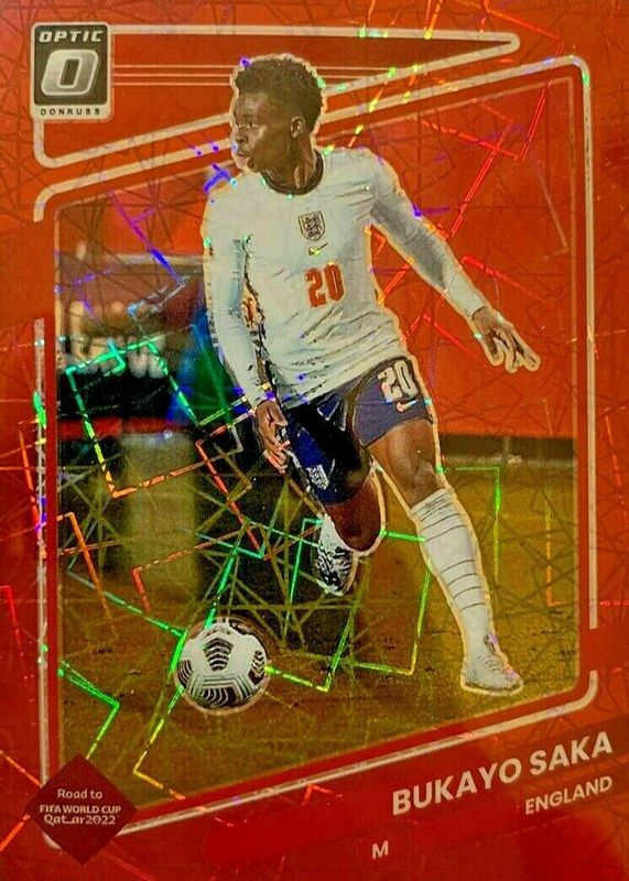 Bukayo Saka 2021 Donruss #54 Optic - Red Velocity RAW