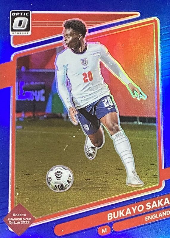 Bukayo Saka 2021 Donruss #54 Optic - Blue /99 RAW