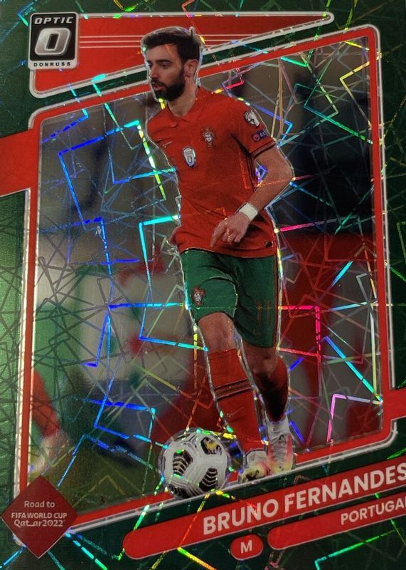 Bruno Fernandes 2021 Donruss #118 Optic - Green Velocity RAW