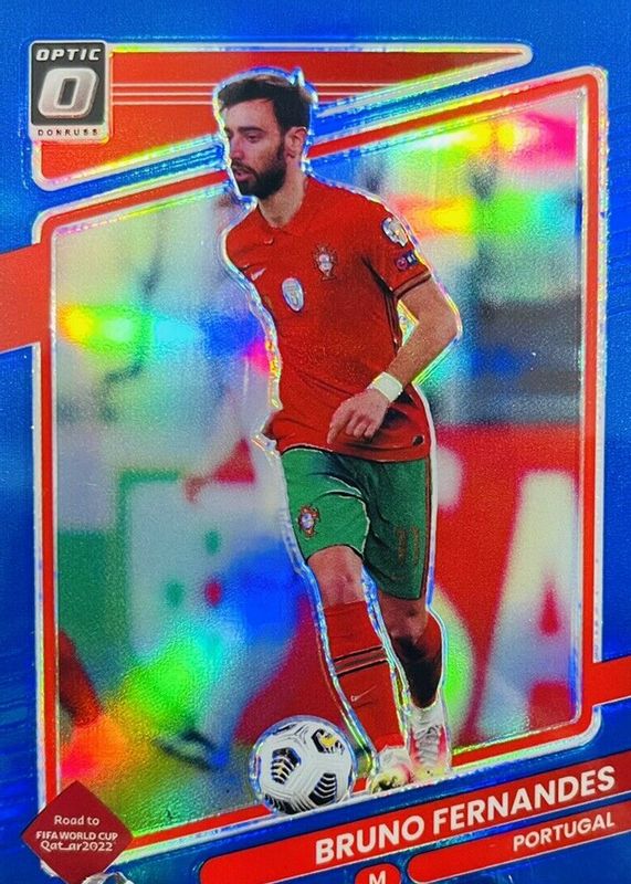 Bruno Fernandes 2021 Donruss #118 Optic - Blue /99 RAW