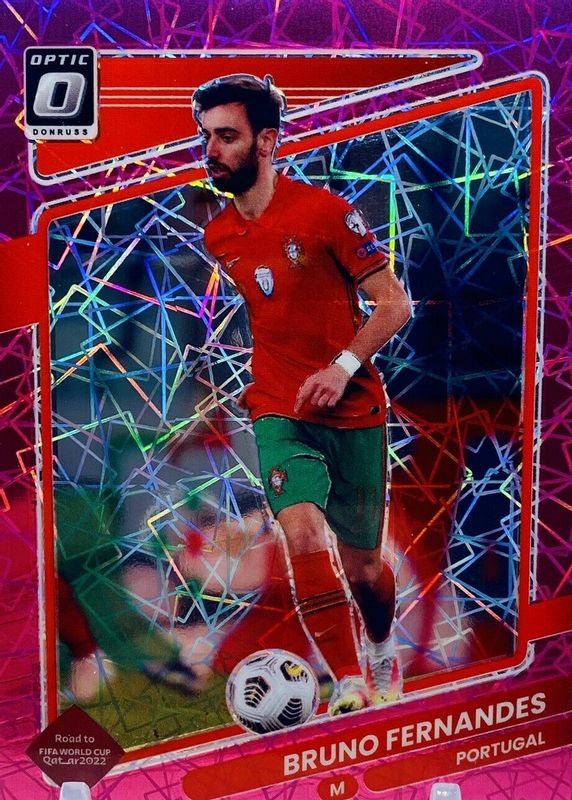 Bruno Fernandes 2021 Donruss #118 Optic - Pink Velocity /25 RAW