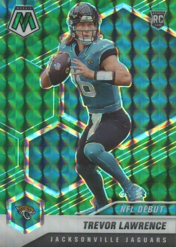 Trevor Lawrence 2021 Mosaic #241 NFL Debut - Green