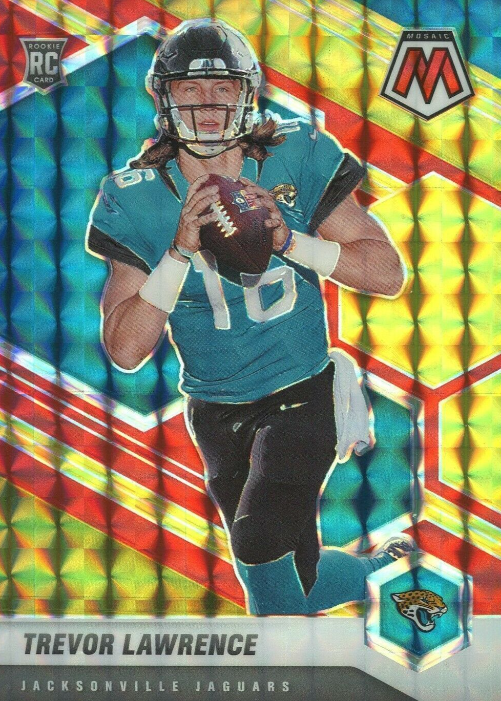 Trevor Lawrence 2021 Mosaic #301 Choice Fusion Red & Yellow /80