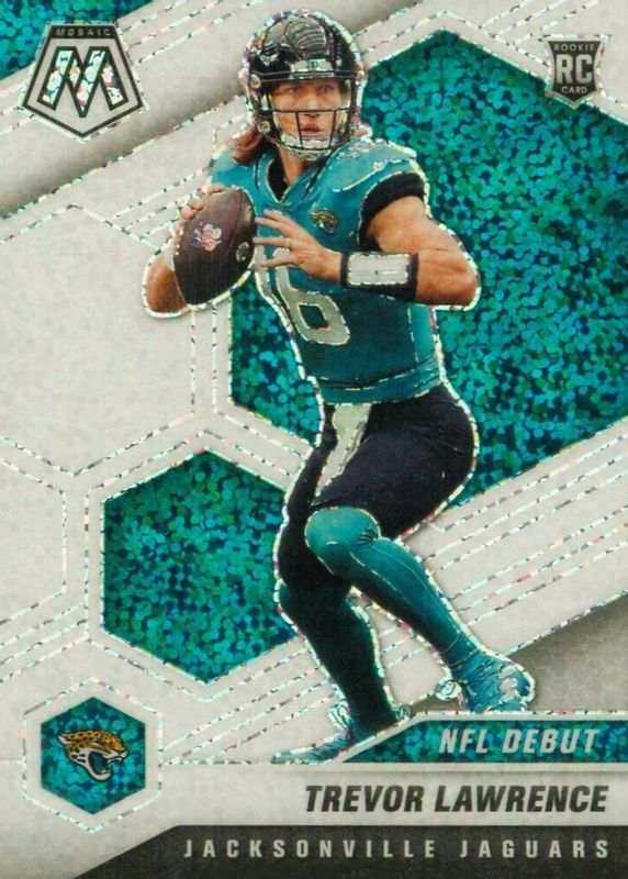 Trevor Lawrence 2021 Mosaic #241 NFL Debut - White Sparkle /(SSP) Rookie PSA 8