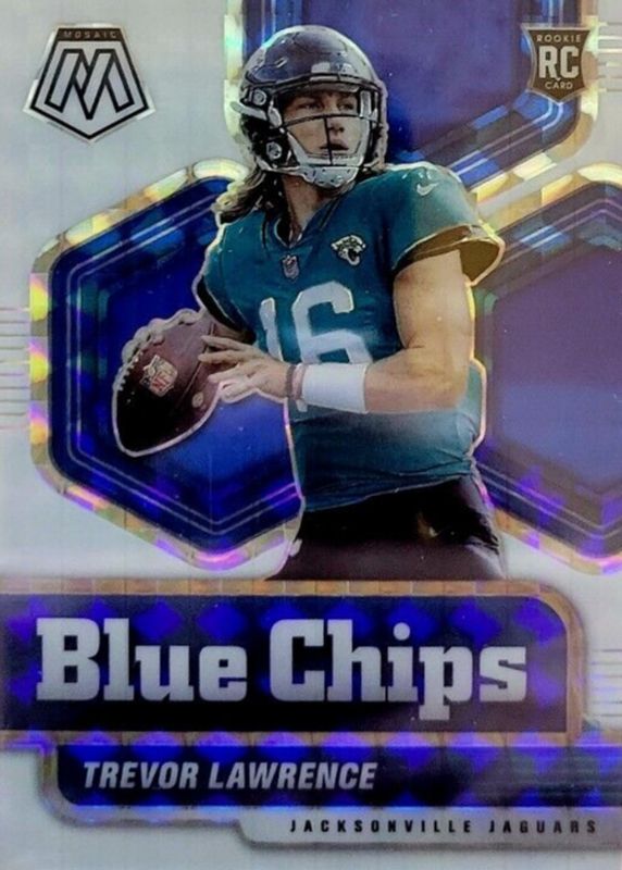 Trevor Lawrence 2021 Mosaic #1 Blue Chips - White /25 Rookie SGC 9