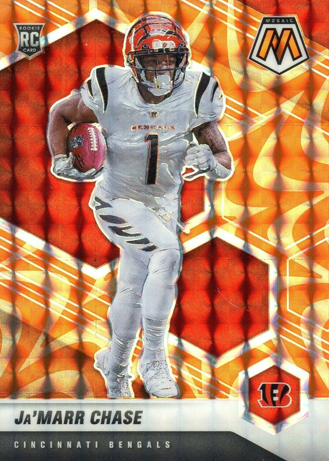 Ja'Marr Chase 2021 Mosaic #307 Reactive Orange Price Guide