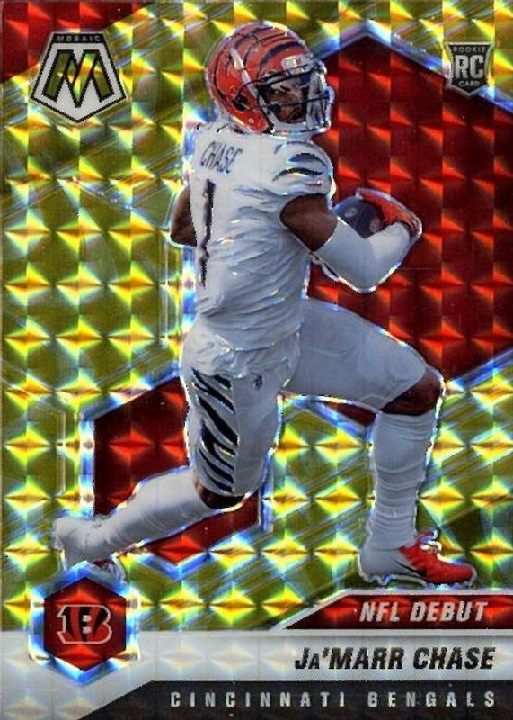 Ja'Marr Chase 2021 Mosaic #247 NFL Debut - Reactive Yellow Rookie PSA 9