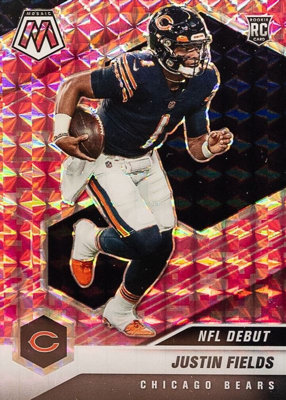 Justin Fields 2021 Mosaic #242 NFL Debut - Pink Camo Rookie RAW