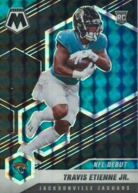 Travis Etienne Jr. 2021 Mosaic #253 NFL Debut - Black /1 Rookie PSA 10