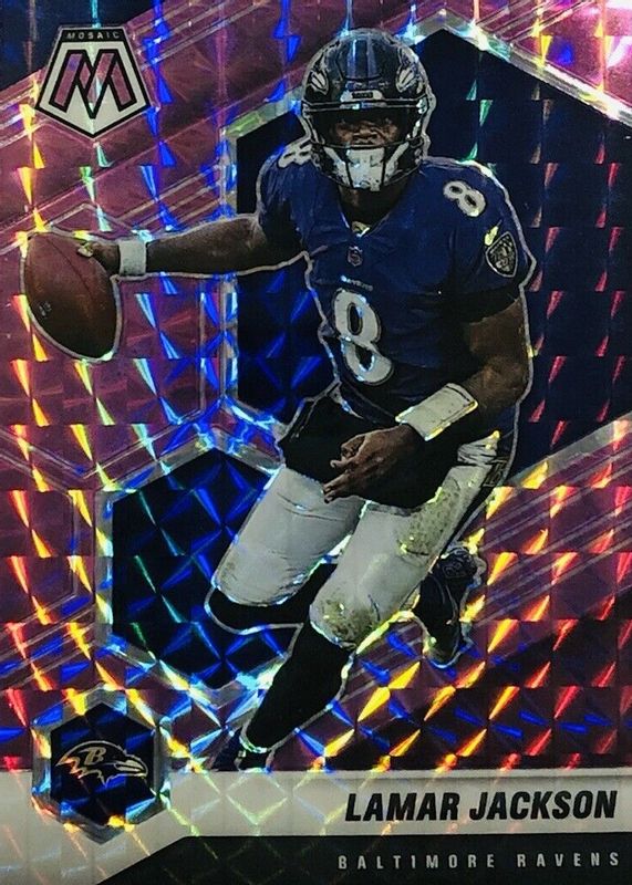 Lamar Jackson 2021 Mosaic #19 Purple /49 PSA 9