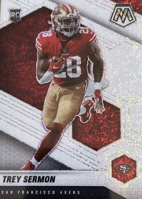 Trey Sermon 2021 Mosaic #324 White Sparkle /(SSP) Rookie SGC 10