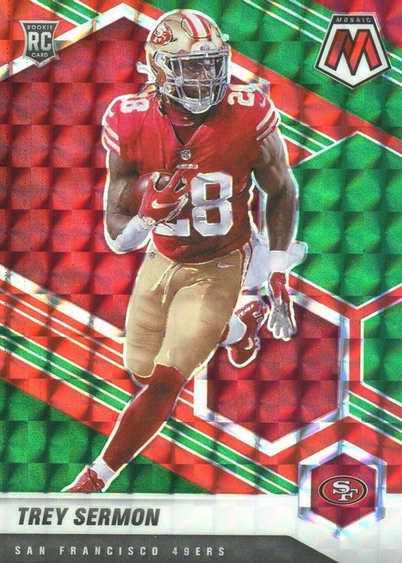 Trey Sermon 2021 Mosaic #324 Choice Red & Green Rookie PSA 10