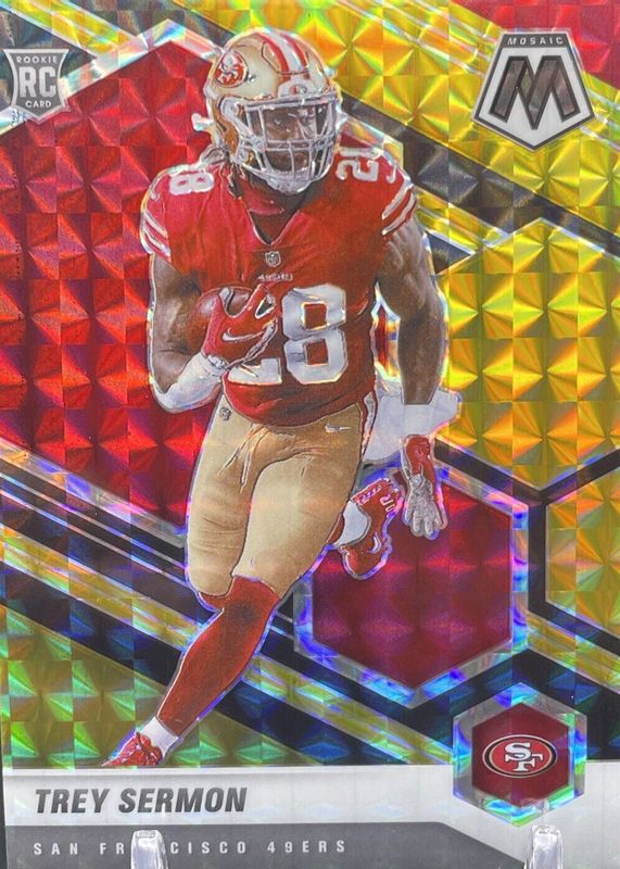 Trey Sermon 2021 Mosaic #324 Choice Black & Gold /8 Rookie PSA 9