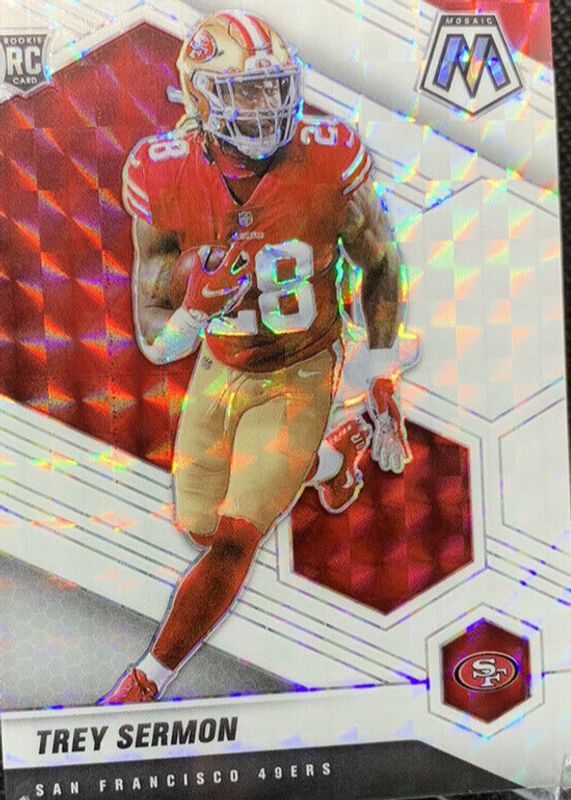 Trey Sermon 2021 Mosaic #324 White /25 Rookie RAW