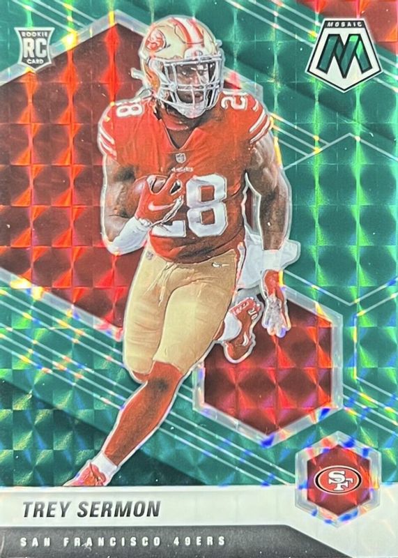 Trey Sermon 2021 Mosaic #324 Green Rookie RAW