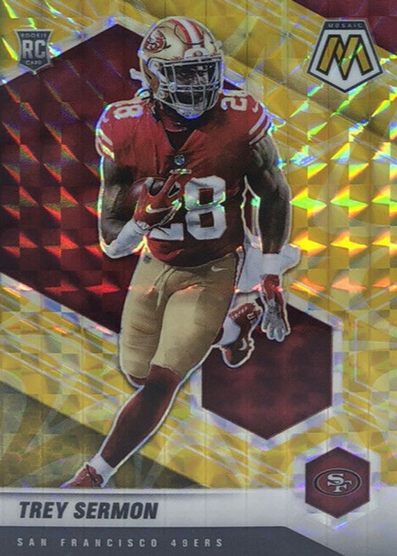 Trey Sermon 2021 Mosaic #324 Reactive Yellow Rookie RAW