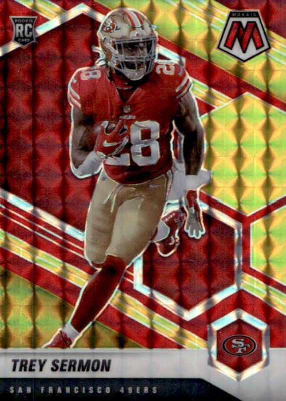 Trey Sermon 2021 Mosaic #324 Choice Fusion Red & Yellow /80 Rookie PSA 10