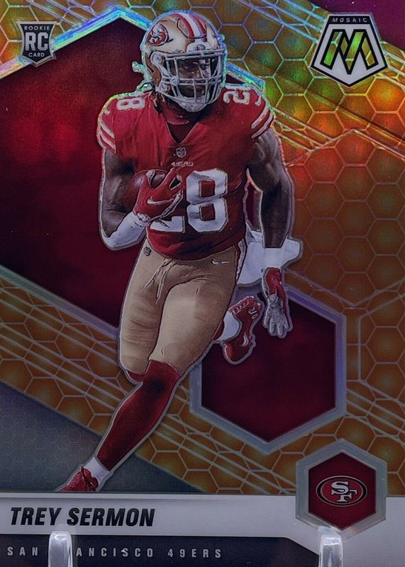 Trey Sermon 2021 Mosaic #324 Honeycomb /(SSP) Rookie RAW