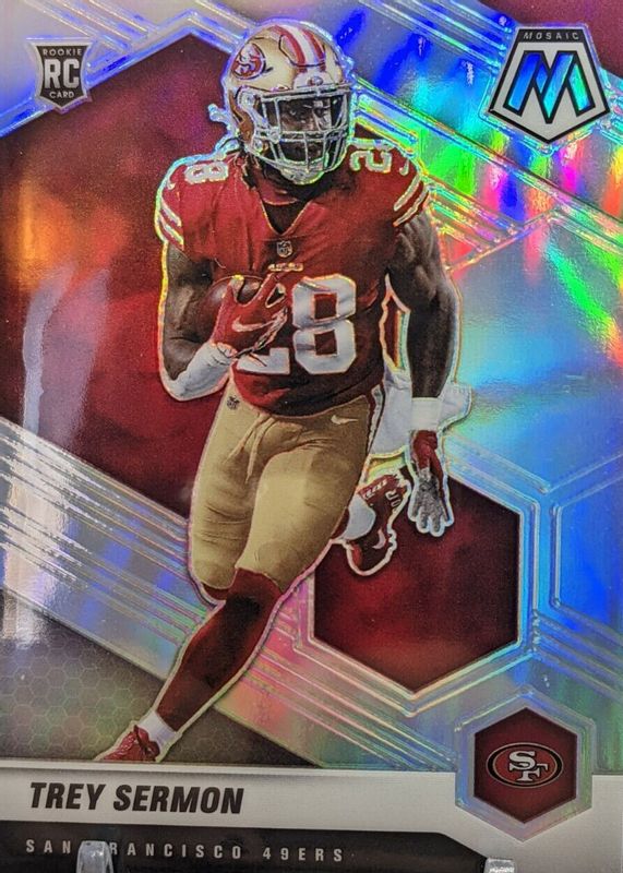 Trey Sermon 2021 Mosaic #324 Silver Rookie RAW