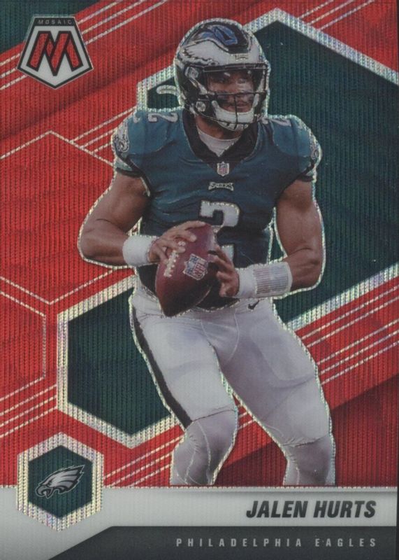 Jalen Hurts 2021 Mosaic #160 Red Wave /9 PSA 10