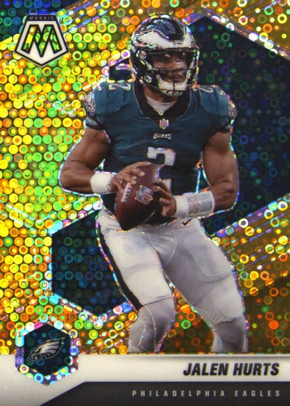 Jalen Hurts 2021 Mosaic #160 No Huddle Gold /10 RAW