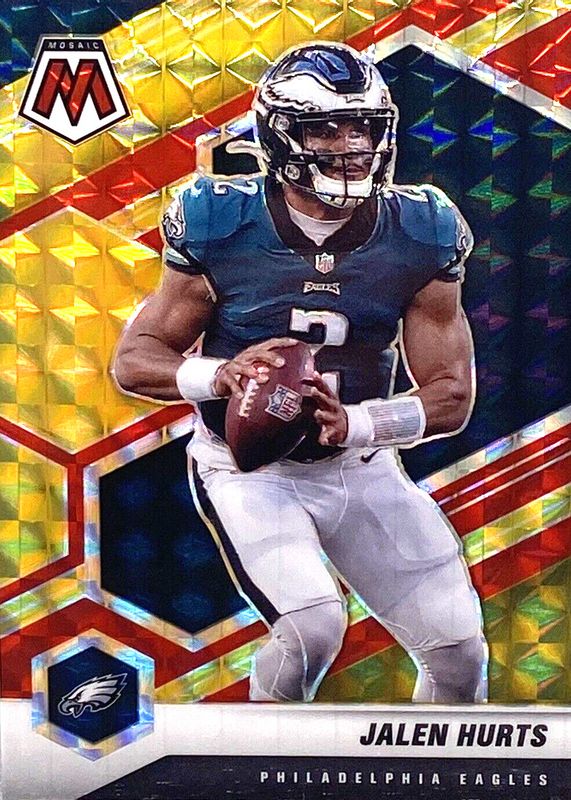 Jalen Hurts 2021 Mosaic #160 Choice Fusion Red & Yellow /80 SGC 10