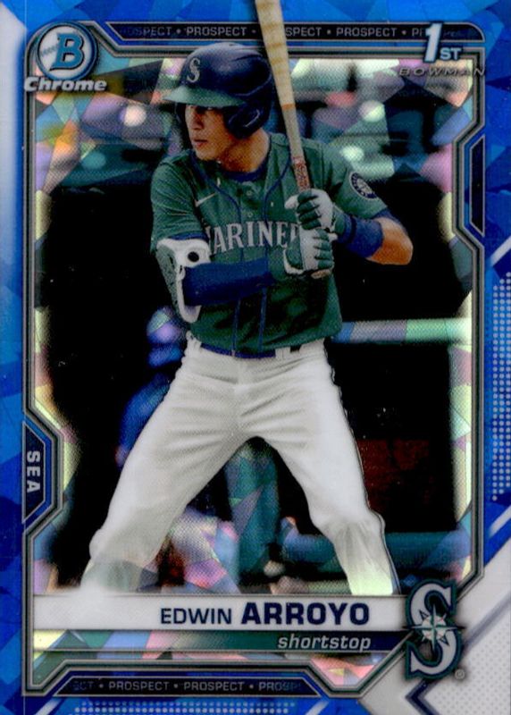 Edwin Arroyo 2021 Bowman Draft Sapphire Edition #BDC-74 Chrome (1st) PSA 9